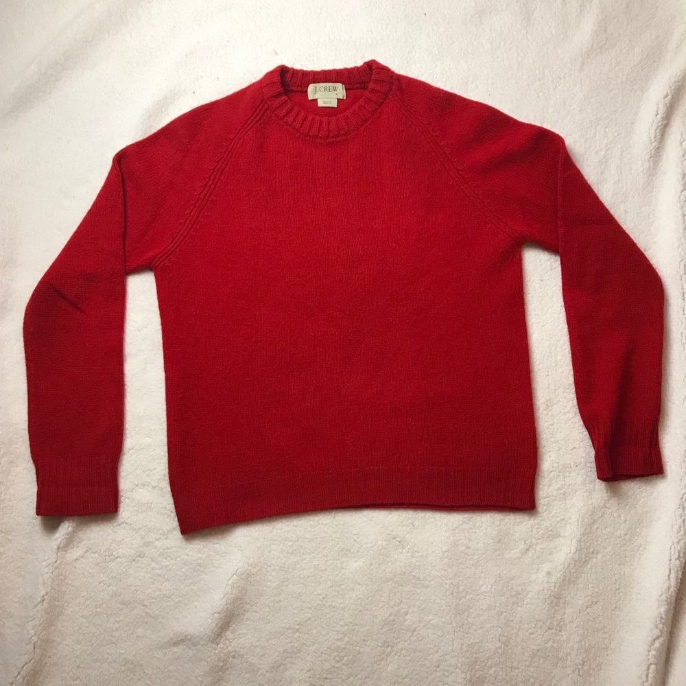 J.Crew 100% wool crewneck sweater red size medium.